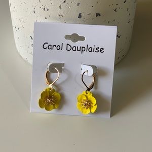 Yellow/ Gold Flower Earrings from Carol Dauplaise!